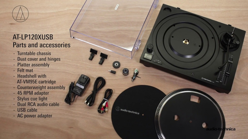 Audio Technica AT-LP120XUSB skivspelare, silver