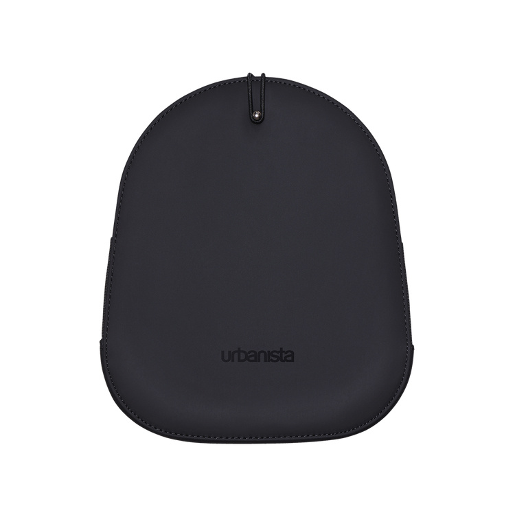 En svart, stilren fodral för trådlösa hörlurar.