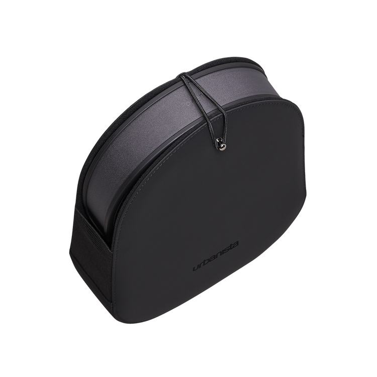 Svart fodral för Urbanista Los Angeles hörlurar med solcellsladdning.