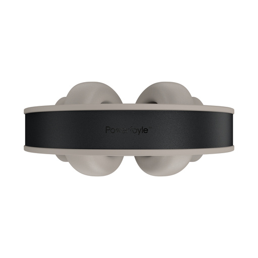 Trådlösa hörlurar i grått med solcellsladdning. Stilren design.