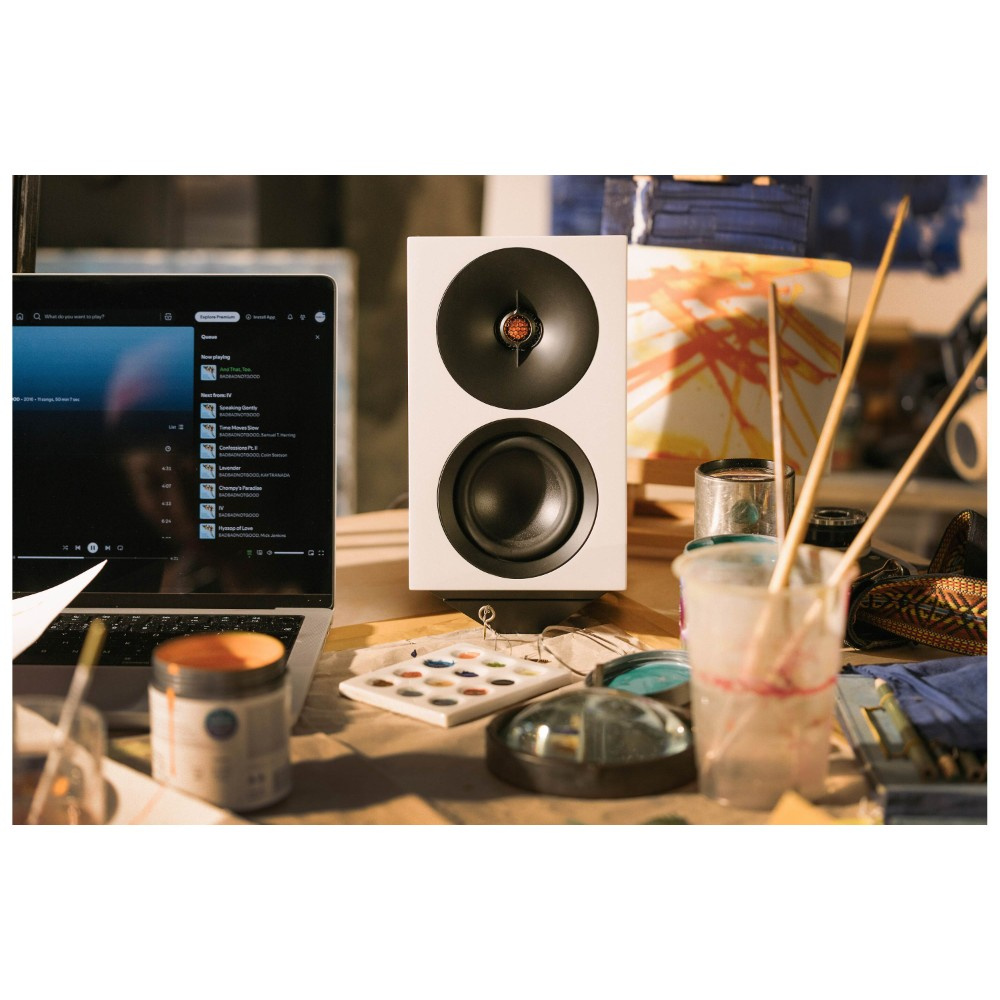 Cambridge Audio L/R S kompakta aktiva stereohögtalare, vitt par