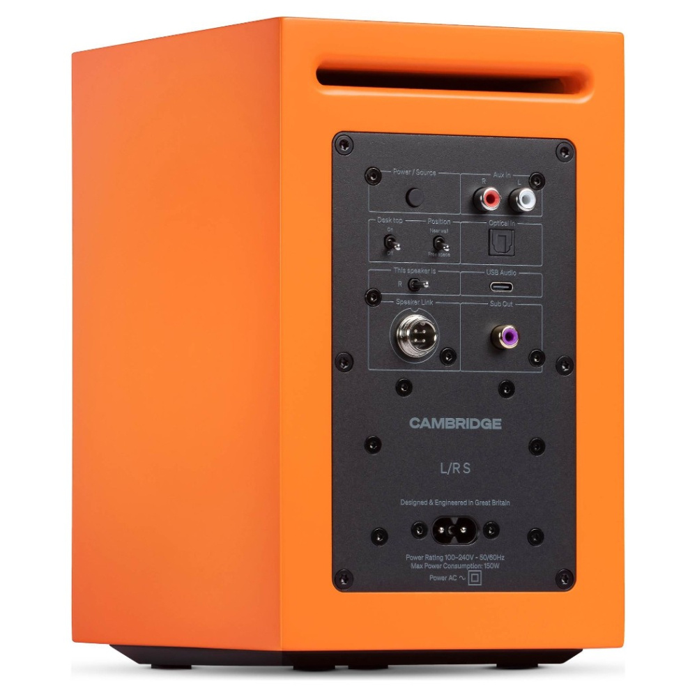 Cambridge Audio L/R S kompakta aktiva stereohögtalare, orange par