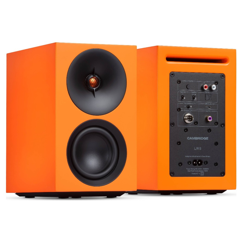Cambridge Audio L/R S kompakta aktiva stereohögtalare, orange par