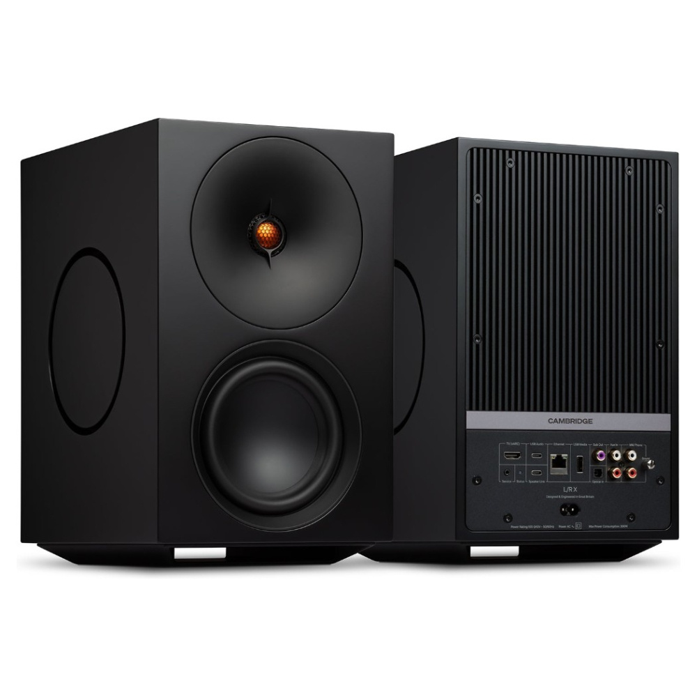 Cambridge Audio L/R X aktiva stereohögtalare med nätverk, svart par