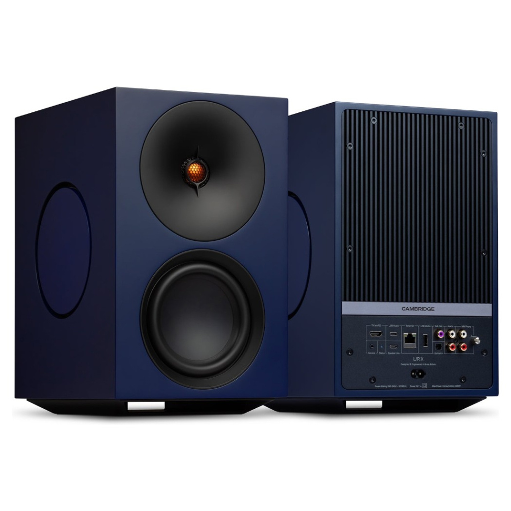 Cambridge Audio L/R X aktiva stereohögtalare med nätverk, blått par