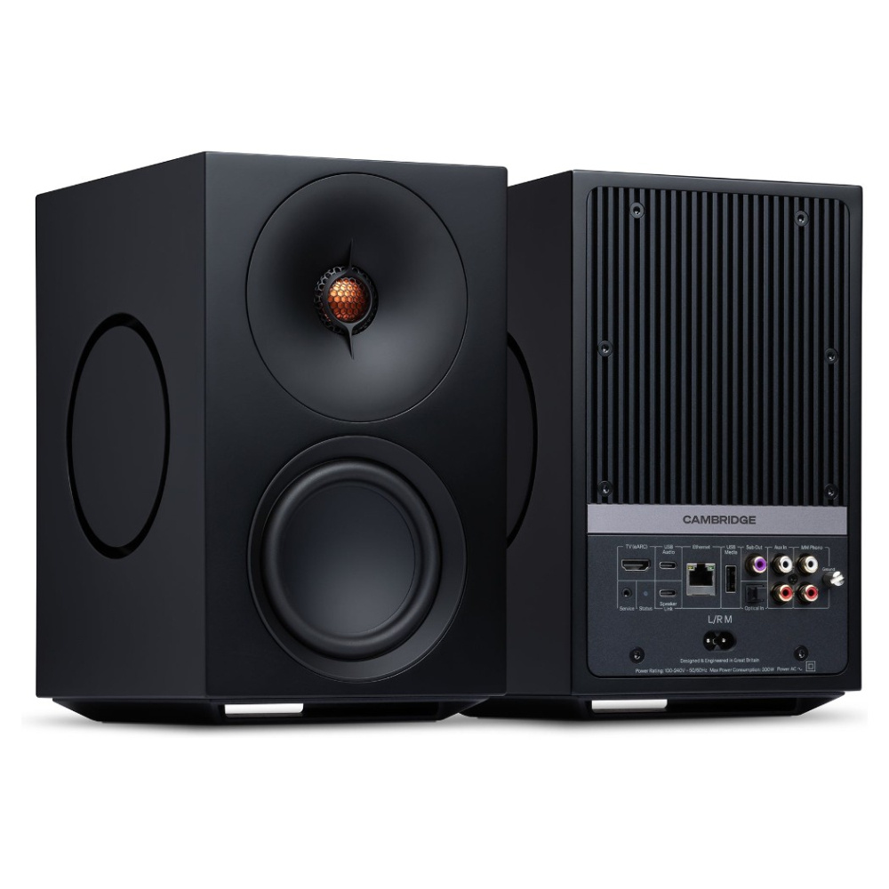 Cambridge Audio L/R M aktiva stereohögtalare med nätverk, svart par