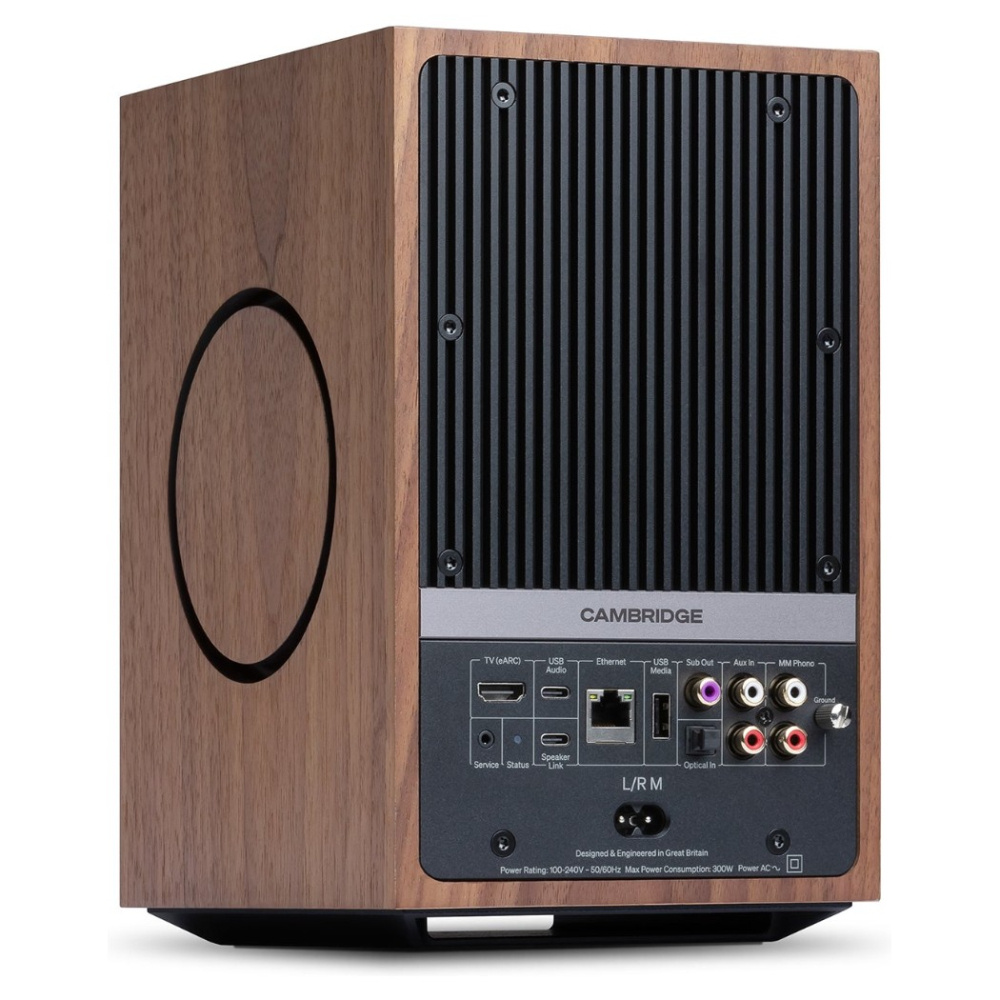 Cambridge Audio L/R M aktiva stereohögtalare med nätverk, valnöt par