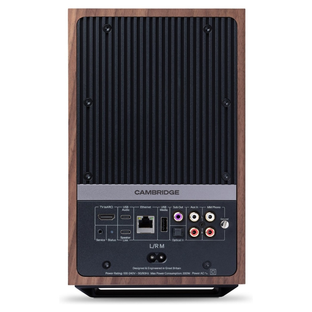 Cambridge Audio L/R M aktiva stereohögtalare med nätverk, valnöt par