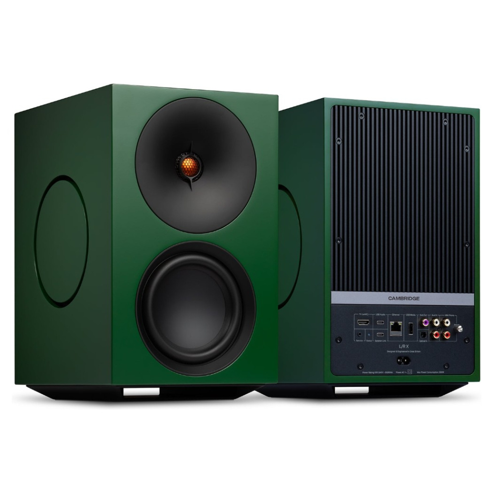Cambridge Audio L/R X aktiva stereohögtalare med nätverk, grönt par