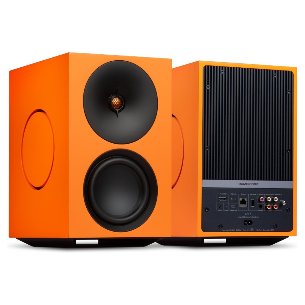 Cambridge Audio L/R X aktiva stereohögtalare med nätverk, orange par