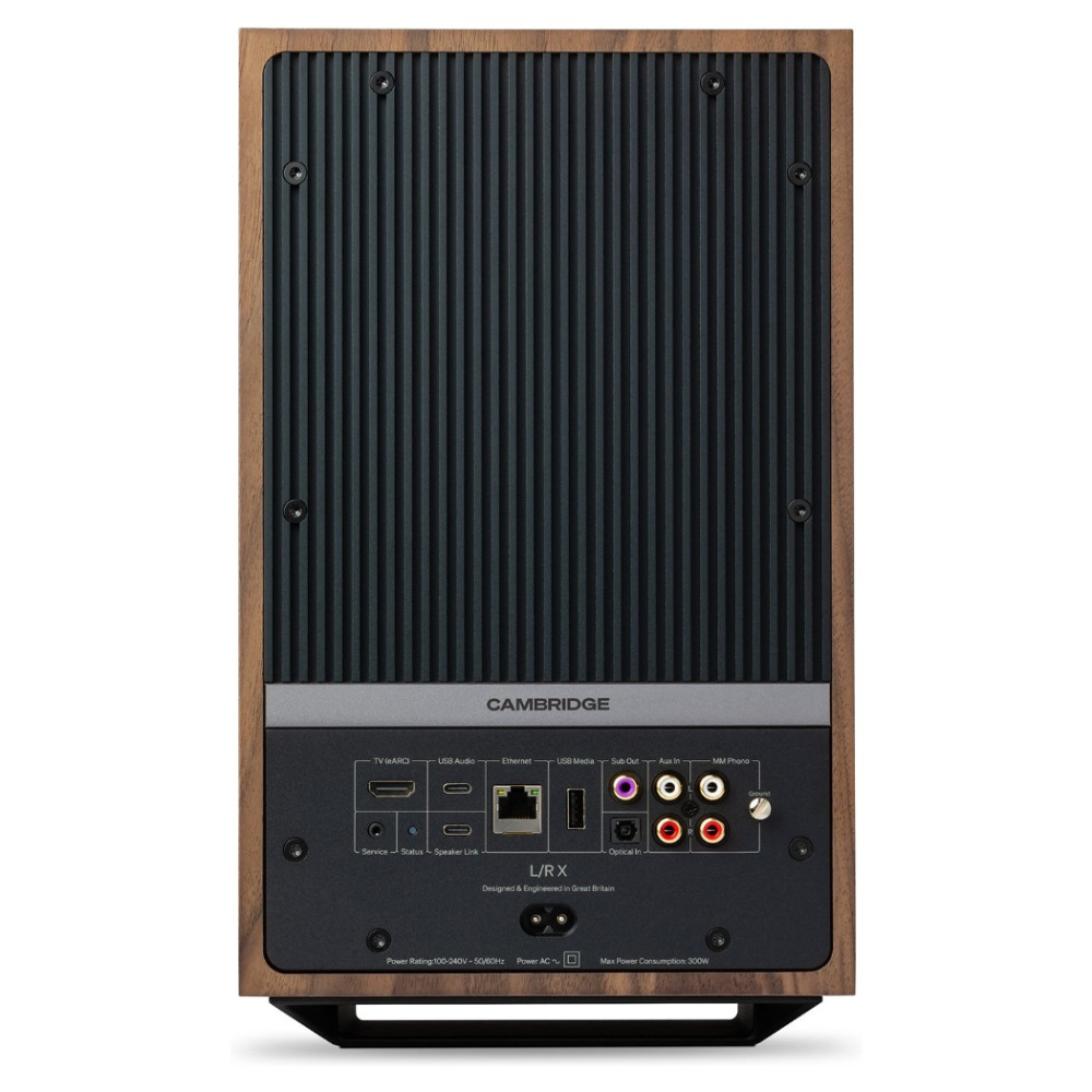 Cambridge Audio L/R X aktiva stereohögtalare med nätverk, valnöt par