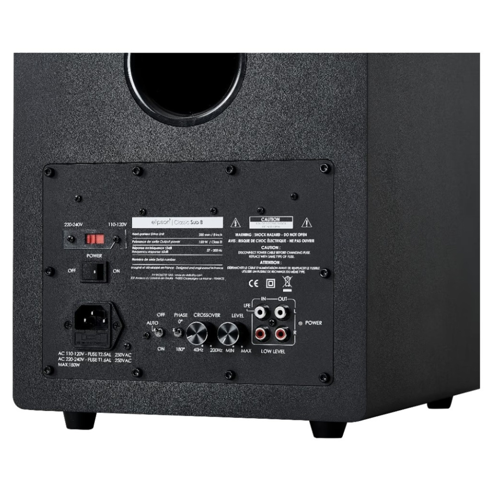 Elipson Classic 8 Sub, aktiv subwoofer, svart