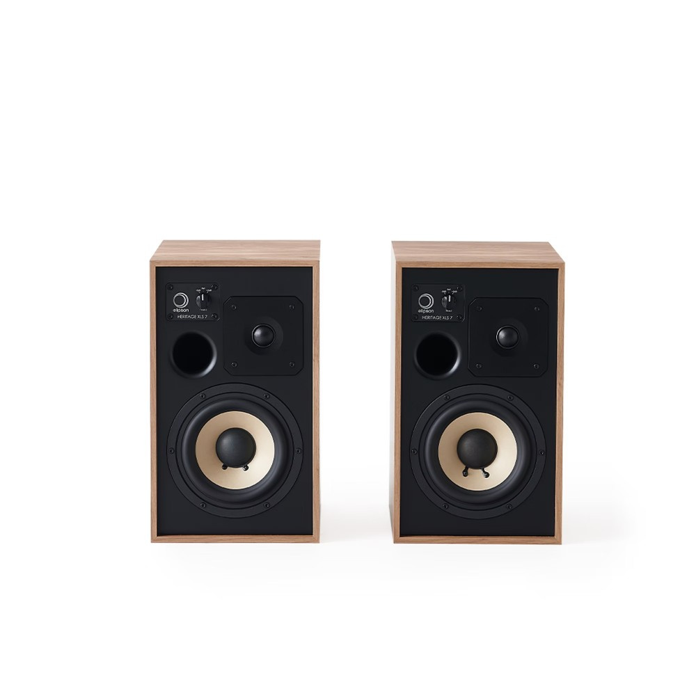 Elipson Heritage XLS7 retro-inspirerade stativhögtalare, ljus ek par