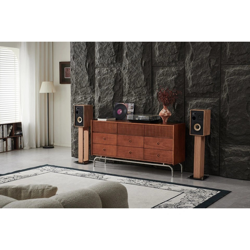 Elipson Heritage XLS7 retro-inspirerade stativhögtalare, ljus ek par