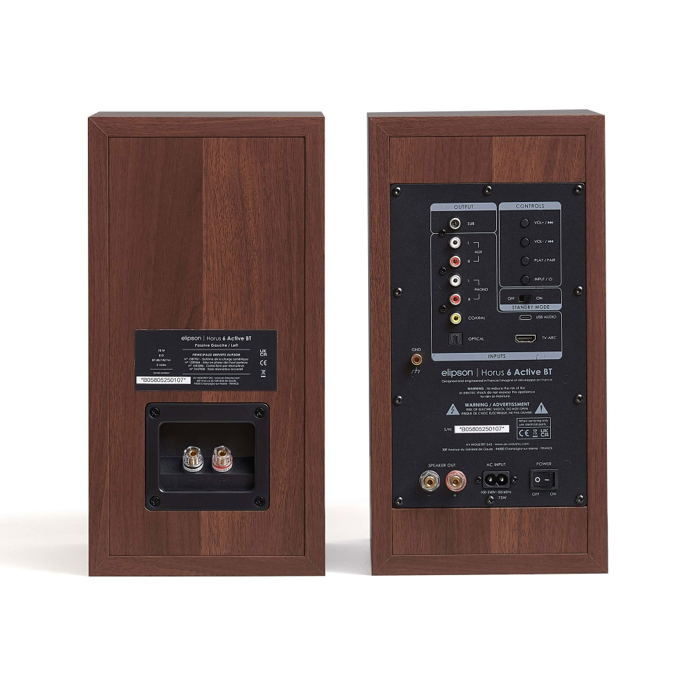 Elipson Horus 6 Active BT Walnut/Dark Grey, par