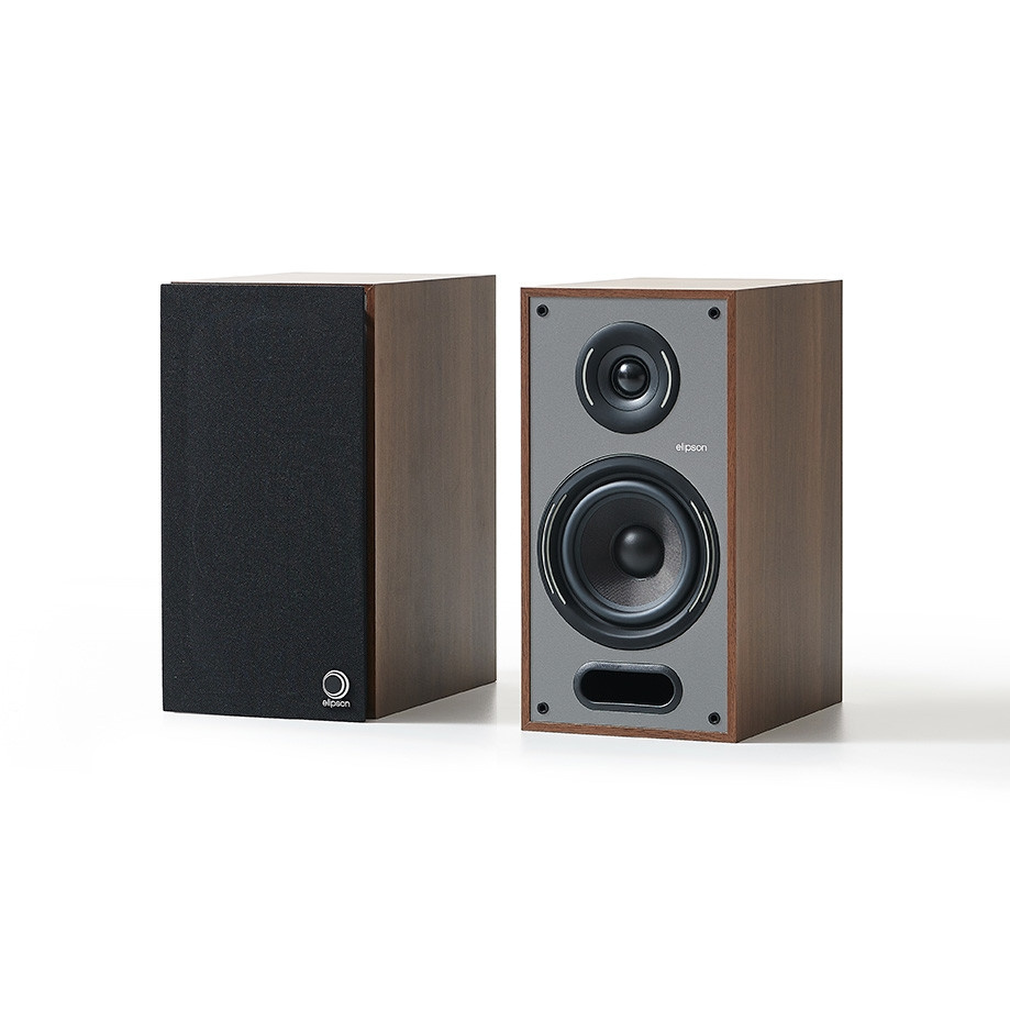 Elipson Horus 6B stativhögtalare Walnut/Dark Grey, par