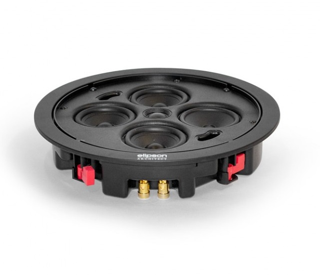 Inbyggnadshögtalare med rund design och fyra element.