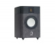 Elipson LEGACY 3210 Silver Oak, bokhyllehögtalare Svart och grå bokhyllehögtalare med rund bas och diskantelement.