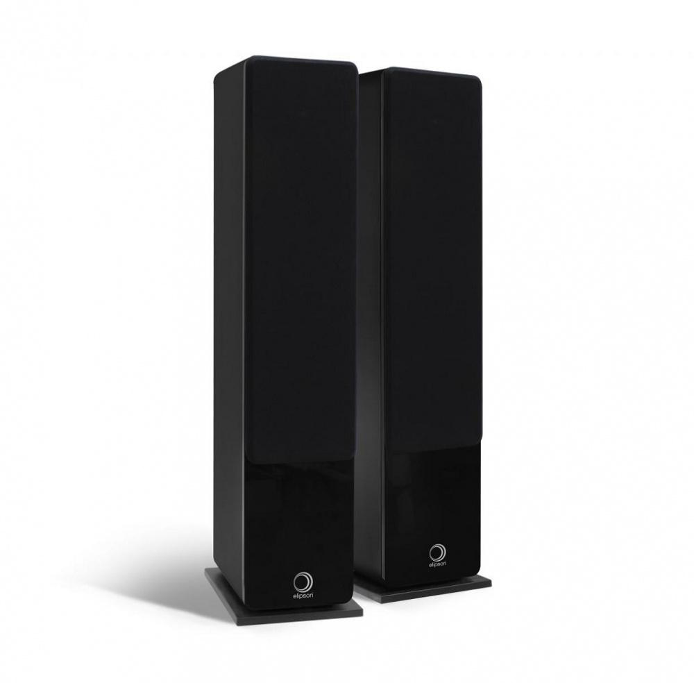 Svarta golvhögtalare i elegant design, Elipson Prestige Facet 14F, par.