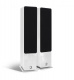 Elipson Prestige Facet 14F golvhögtalare, vitt par Två vita golvhögtalare med svarta frontpaneler. Elegant och modern design.