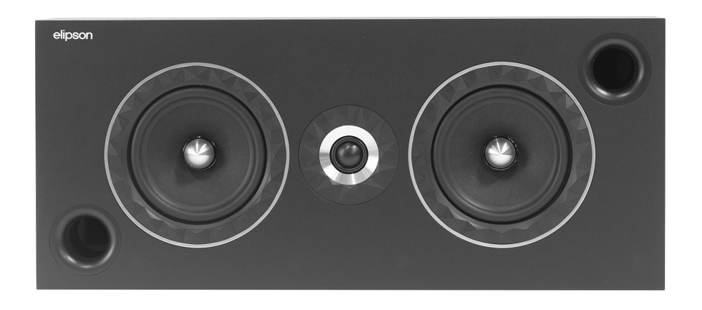 Vägghögtalare med två woofer och en diskant i elegant design.