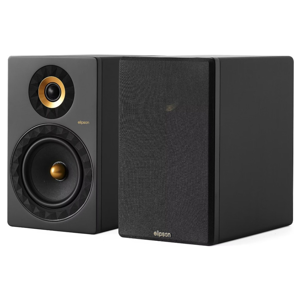 Elipson Prestige Facet II 8B stativhögtalare, mattsvart/guld par