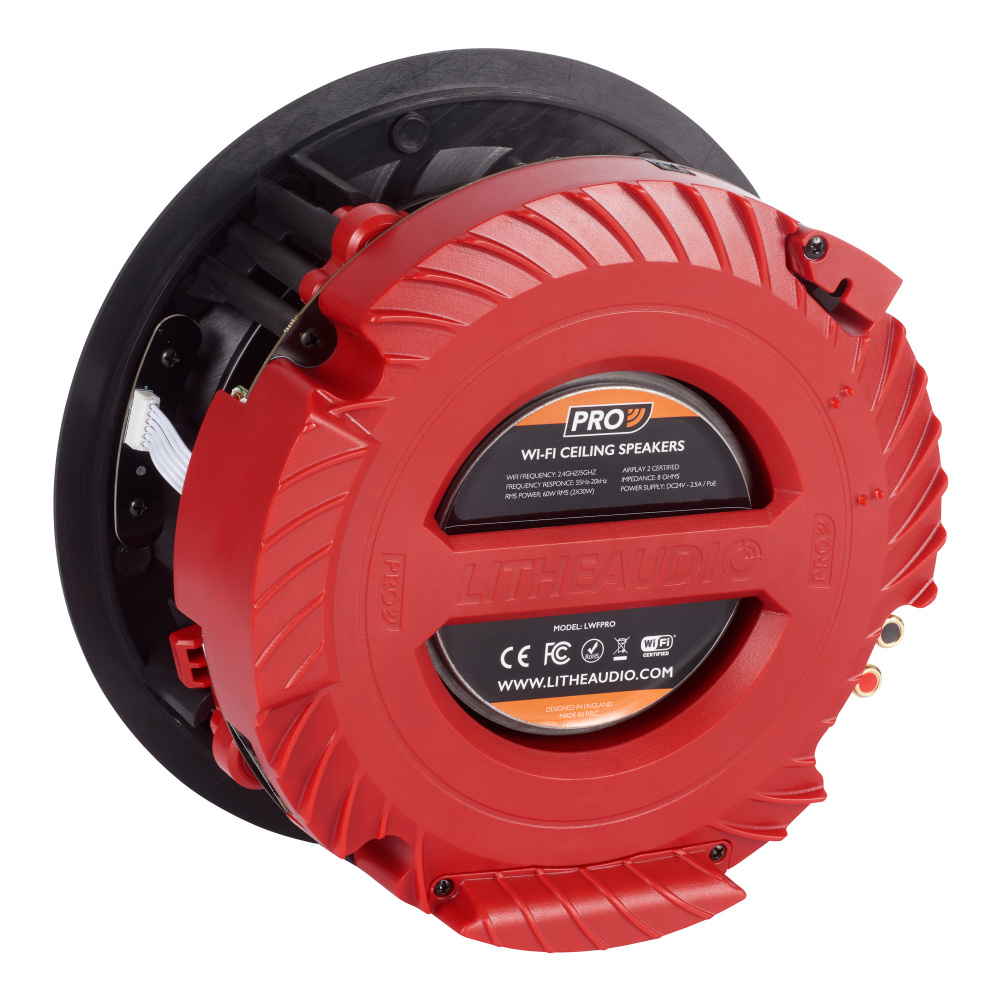 Högtalare för infällning i tak med wifi och multiroom-funktionalitet.