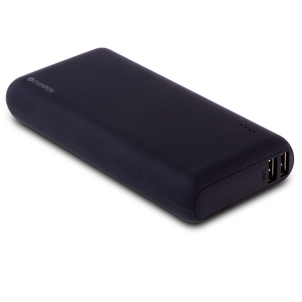 Powerbank i svart, 20.000 mAh, 30W PD med USB-portar.
