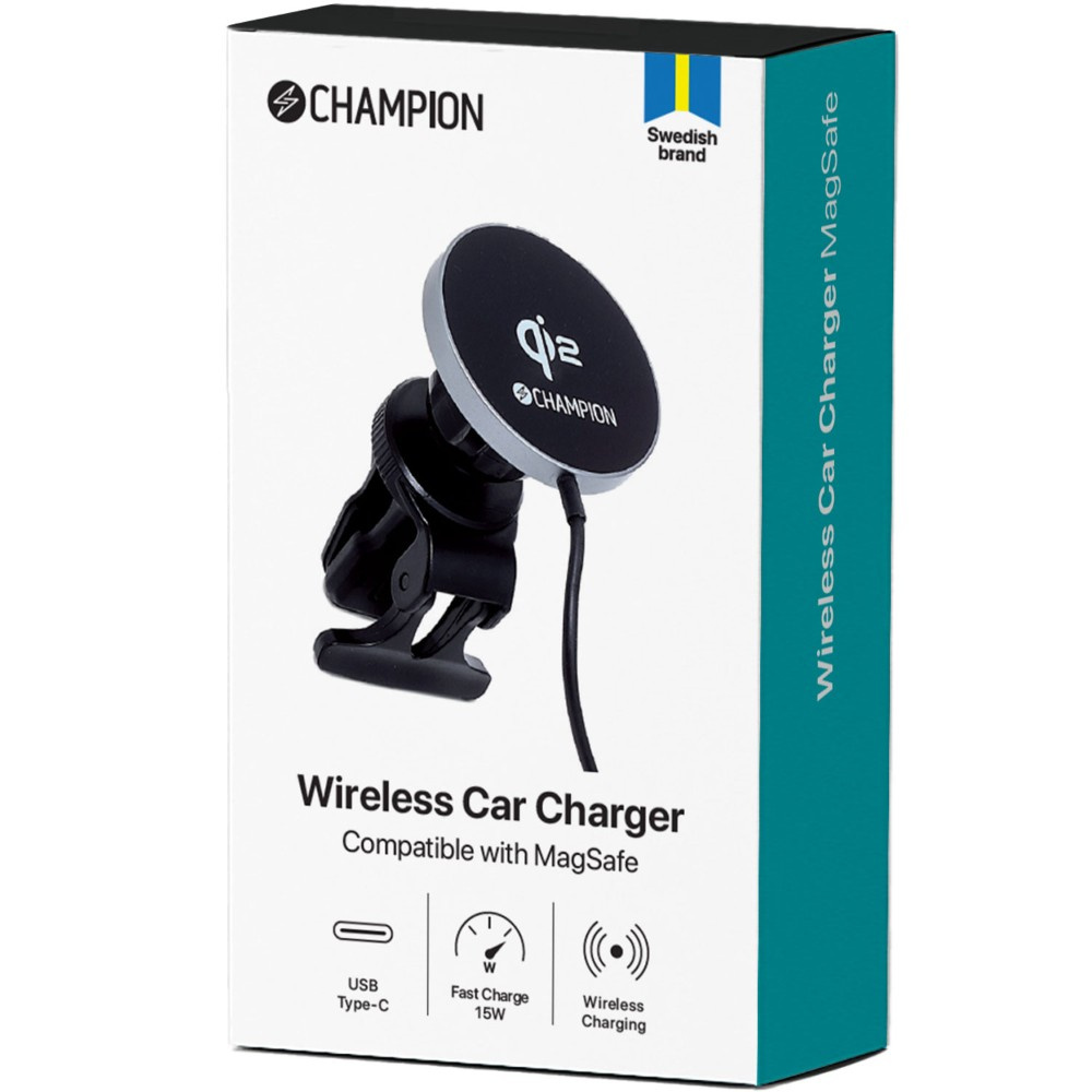Champion Mobilhållare med trådlös laddning QI2 15W