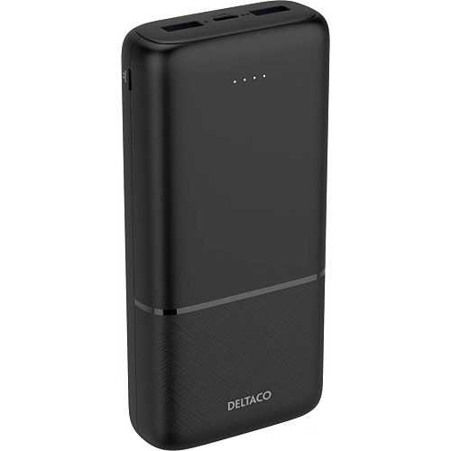 Deltaco PB-C1008 powerbank med 20 000 mAh, 20 W PD, svart