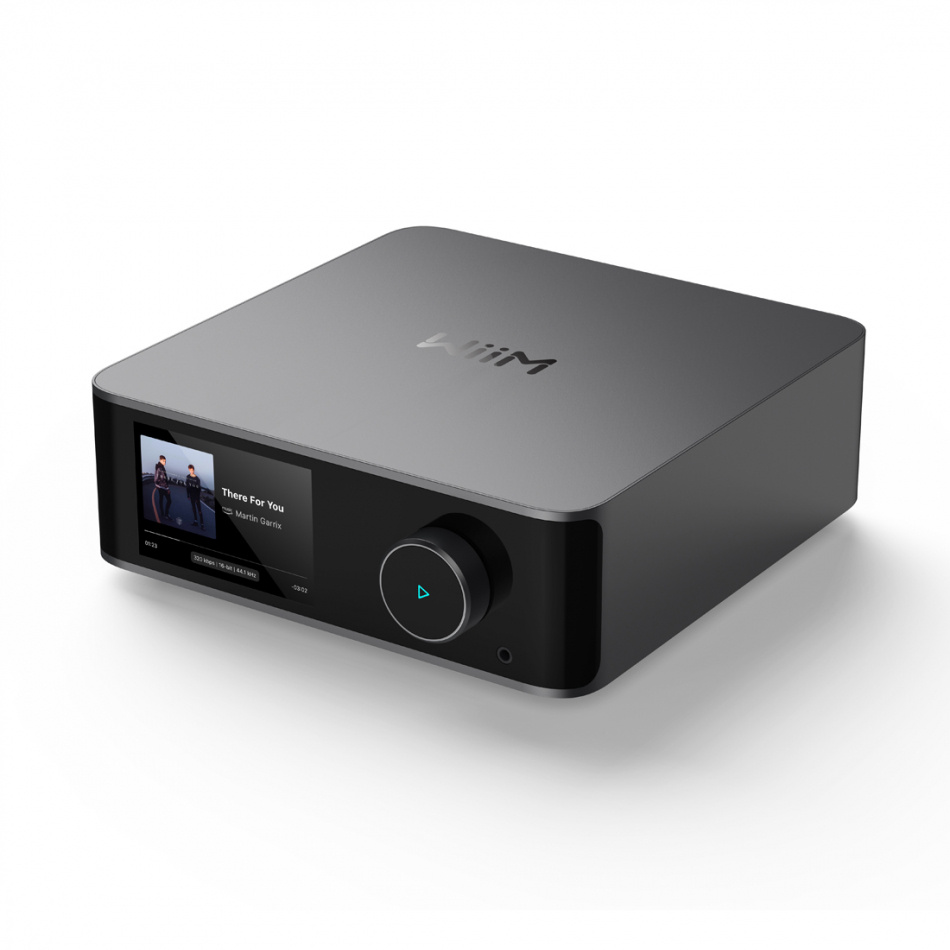 Nätverksspelare med pekskärm, HDMI ARC, mörkgrå design.