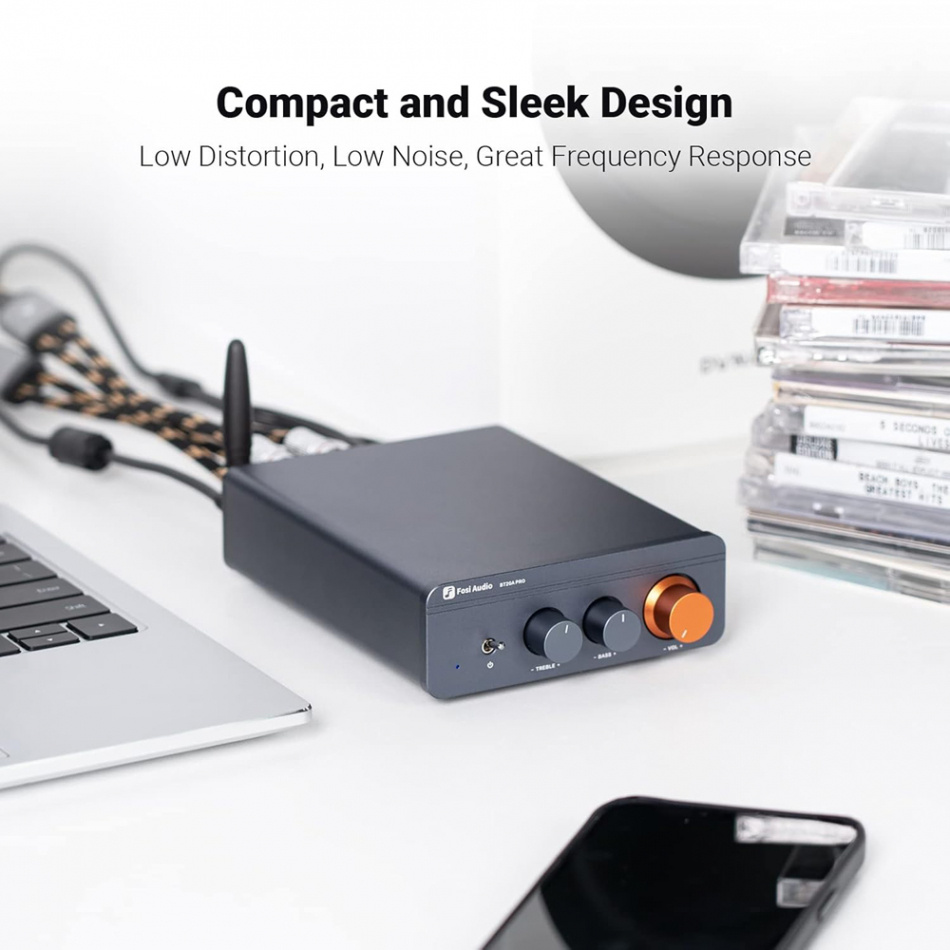 Fosi Audio BT20A PRO stereoförstärkare med Bluetooth & 32V nätdel