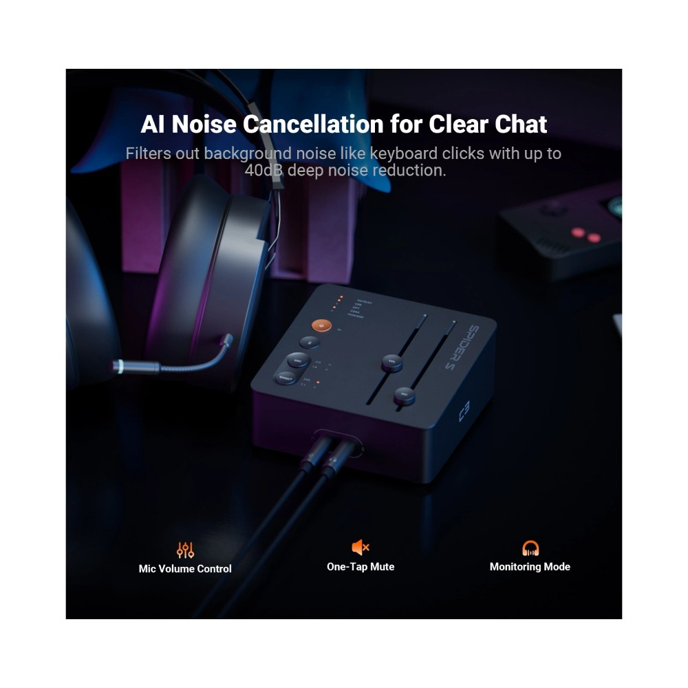 Fosi Audio C3 gaming-hörlursförstärkare med DAC