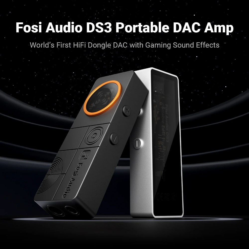 Fosi Audio DS3 portabel DAC & hörlursförstärkare, Obsidian