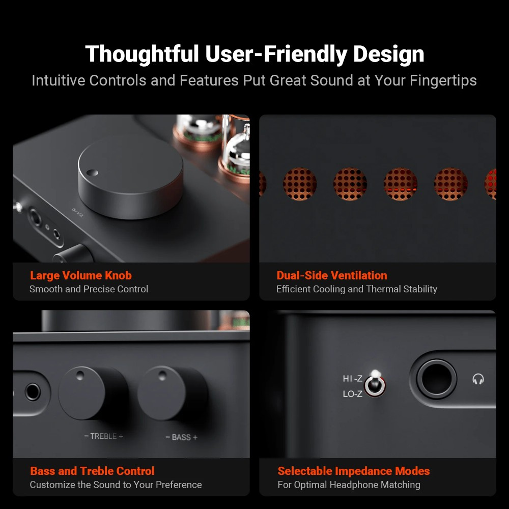 Fosi Audio GR70, hörlursförstärkare med rör