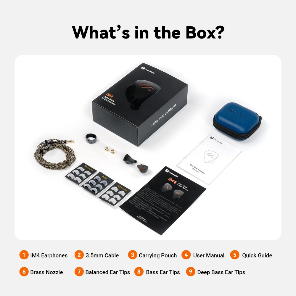 Fosi Audio IM4 öppna in-ear hörlurar, Obsidian