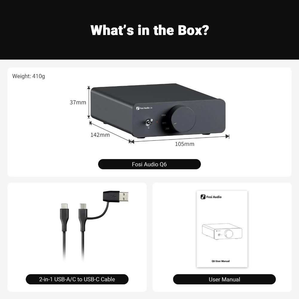 Fosi Audio Q6, desktop-DAC