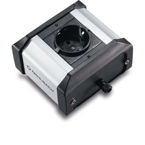 En kompakt enhet med en eluttag och justeringsknapp, avsedd för fasdetektion.