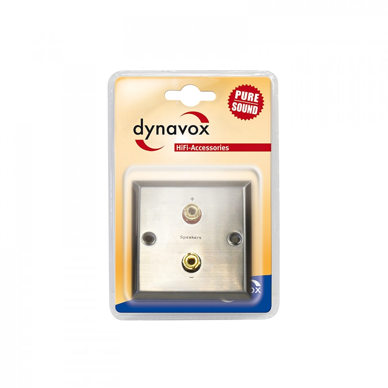 Dynavox vägguttag för högtalare med 2 poler, rostfritt stål