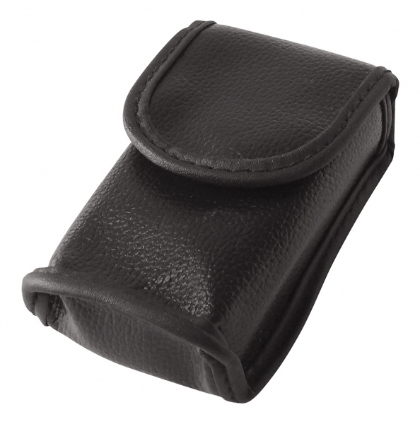 En svart skyddande fodral för en elektronisk tonarmsvåg.