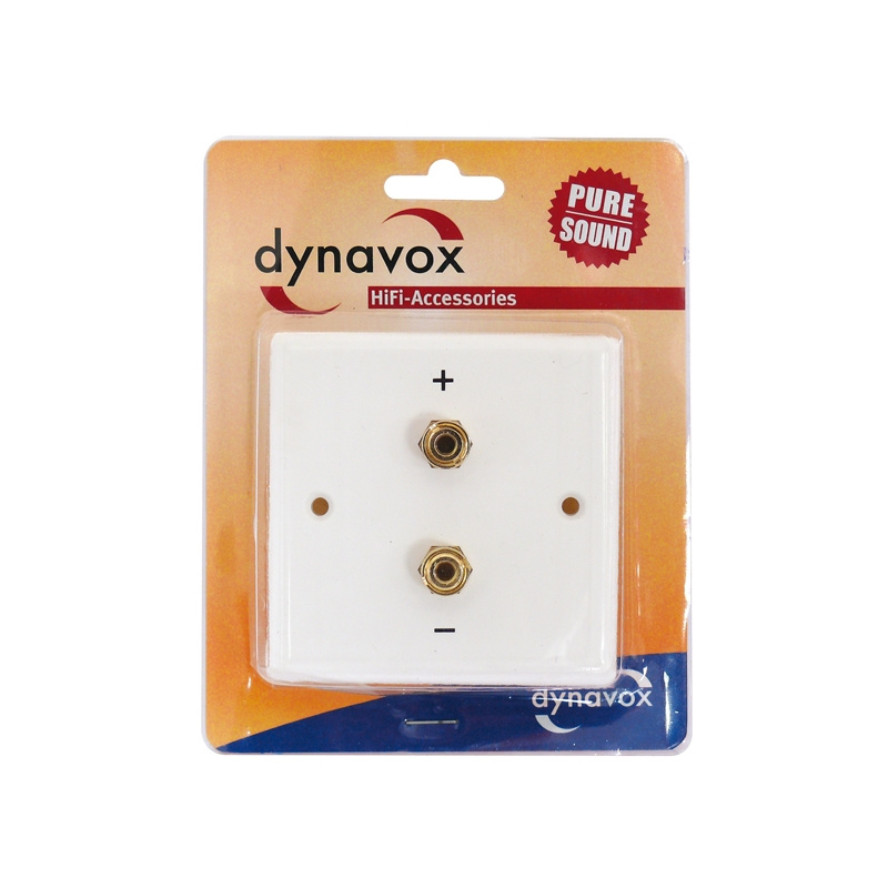 Dynavox vägguttag för högtalare med 2 poler, vit