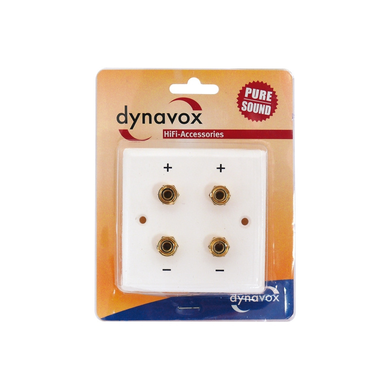 Dynavox vägguttag för högtalare med 4 poler, vit