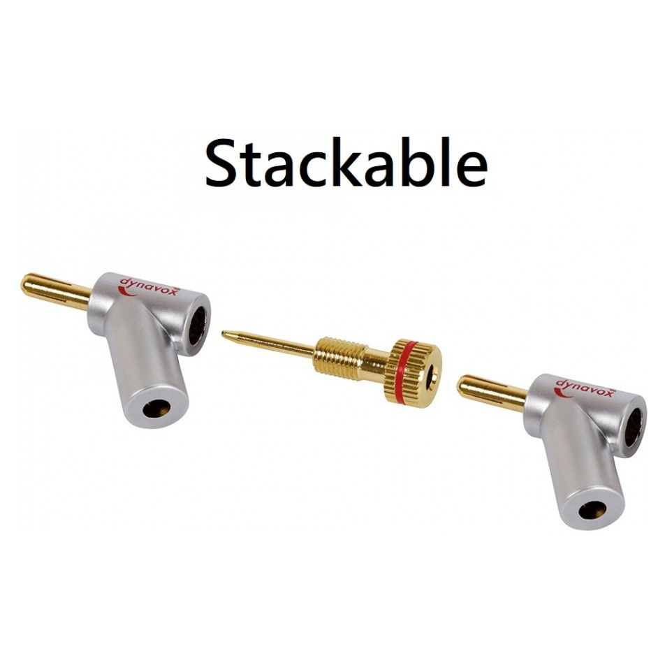 Dynavox BN207528, vinklade banankontakter 4-pack