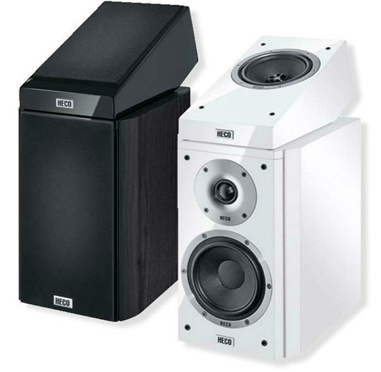 Heco AM200 Dolby Atmos-högtalare i svart och vitt.