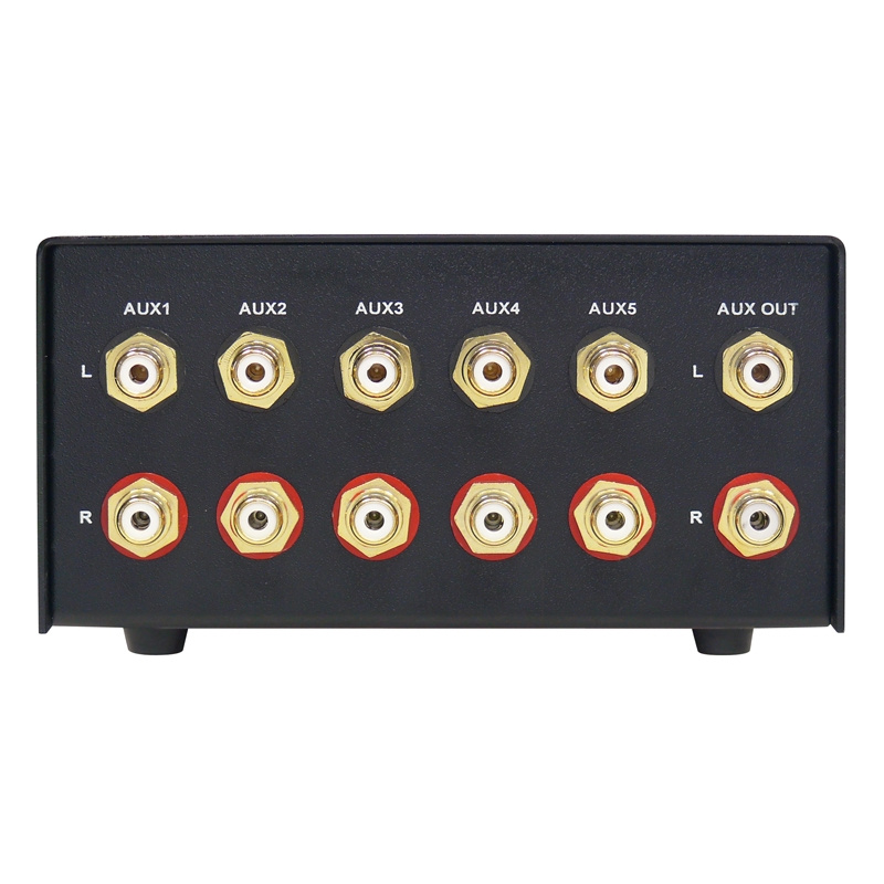 Dynavox AUX-S RCA-växel med fem ingångar, svart