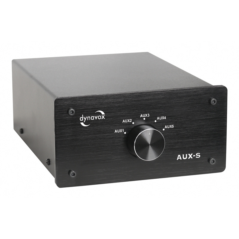 Dynavox AUX-S RCA-växel med fem ingångar, svart