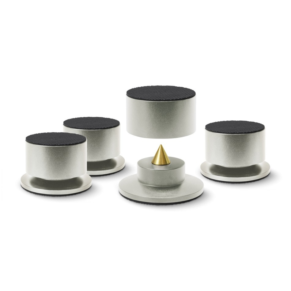 Dynavox BA-4 vibrationsdämpande fötter i silver, 4-pack
