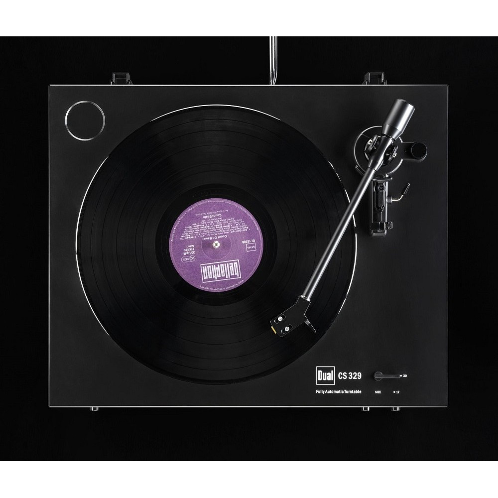 Dual CS-329 helautomatisk skivspelare med Audio Technica AT91 & RIAA-steg, svart