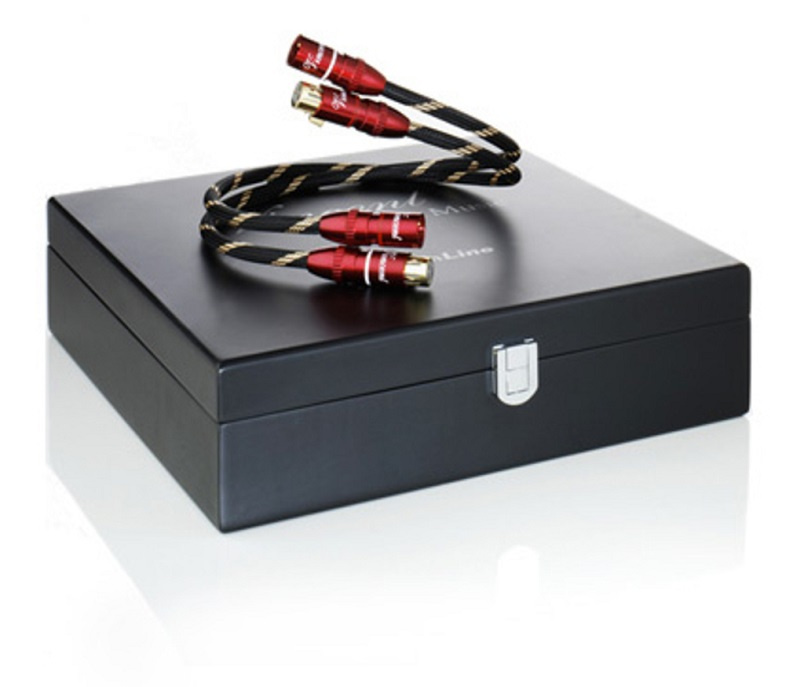 En svart låda med en högkvalitativ XLR-kabel i.