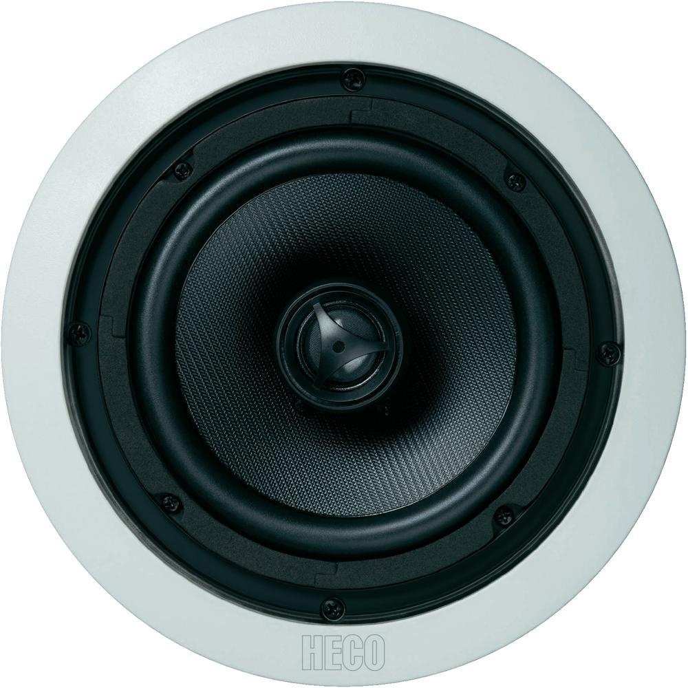 En rund högtalare med svart kon och silverkant.